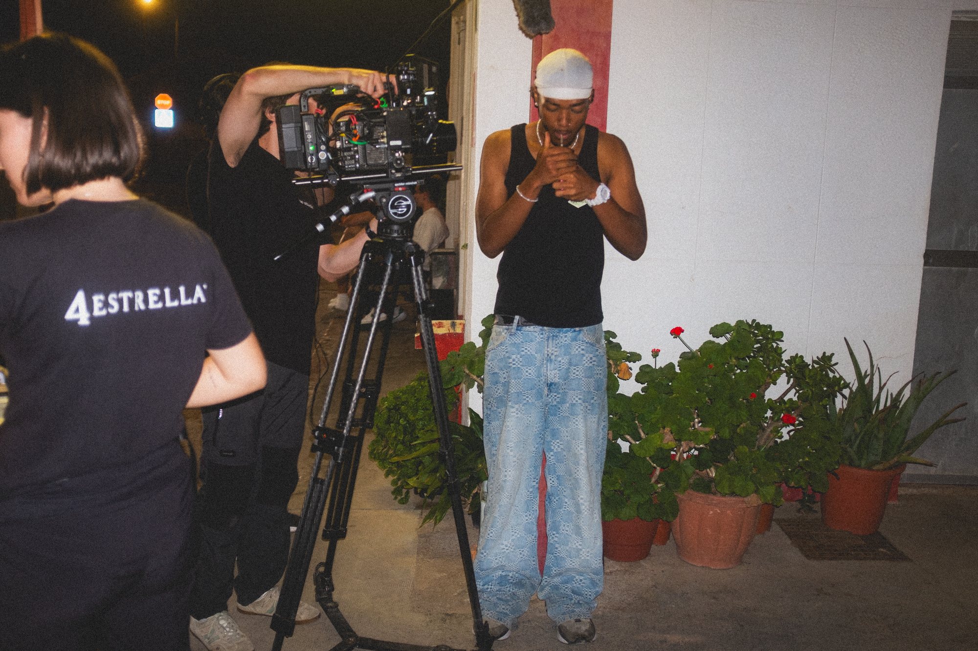 Camera operator and performer during filming