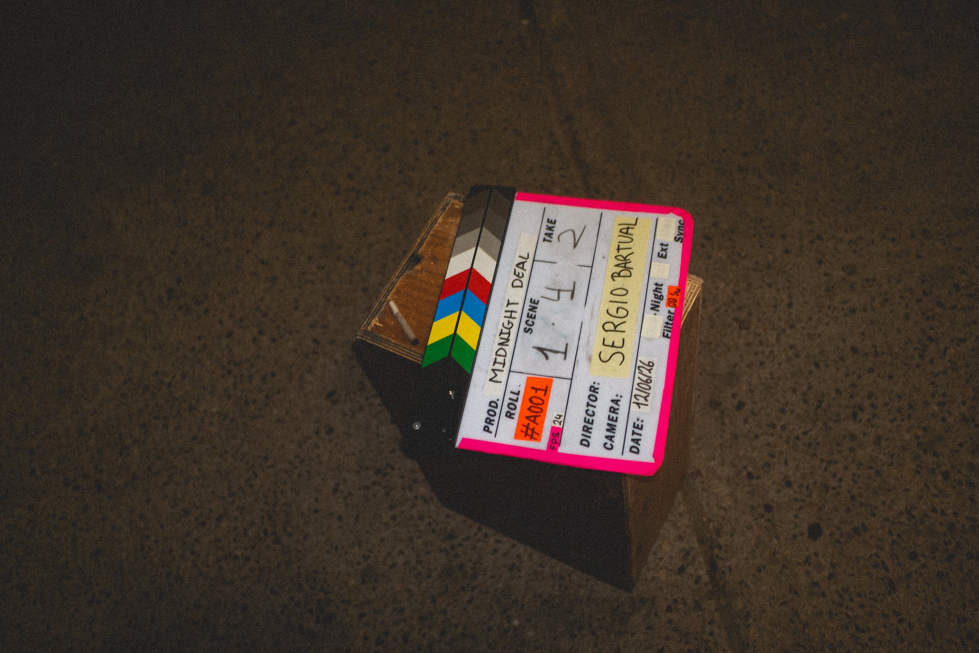 Clapperboard used on the shoot